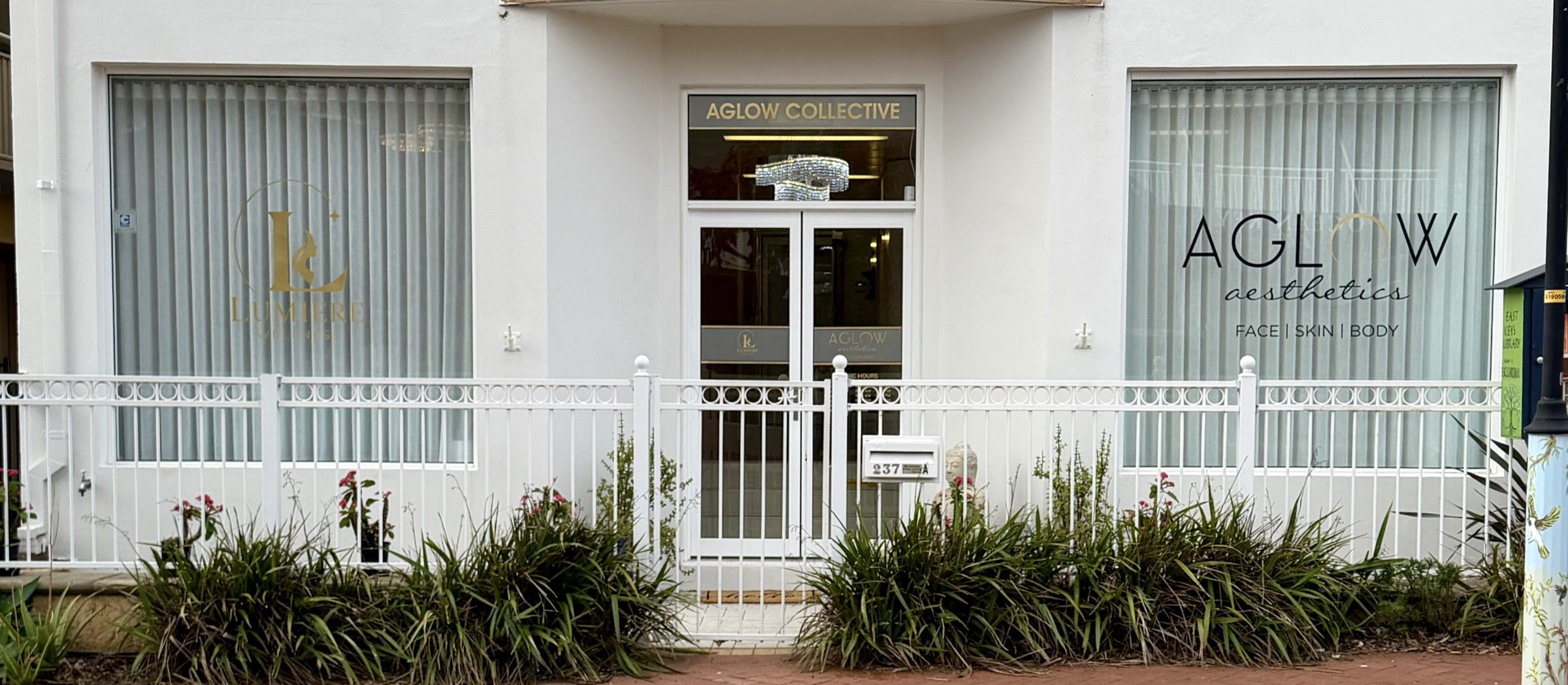 Entrance to Aglow Aesthetics, 237A Ocean Keys Boulevard, Clarkson
